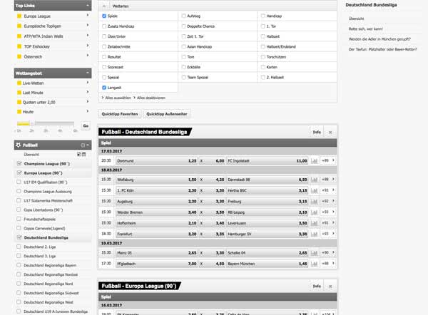 Interwetten Fussball Wettquoten Bundesliga