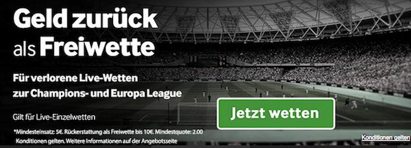Betway Freiwette zum Europa League Viertelfinale
