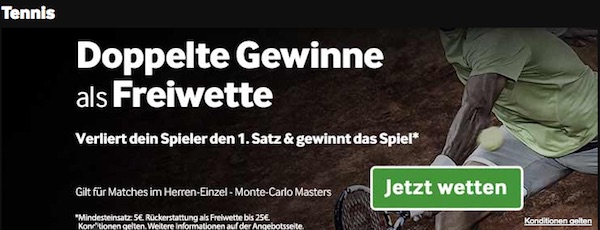 Betway Freiwetten-Aktion für ATP Monte Carlo