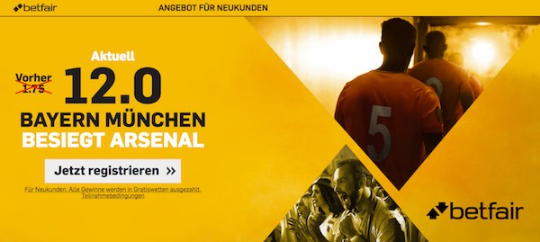 Beispiel für erhöhte Quoten bei Betfair