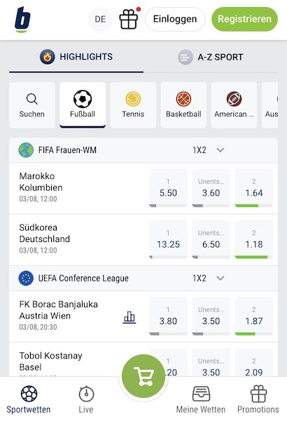 Das Sportwetten Programm bei Bet at Home