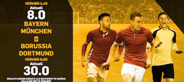 Bayern-BVB: Betfair Aktion mit Top Quoten