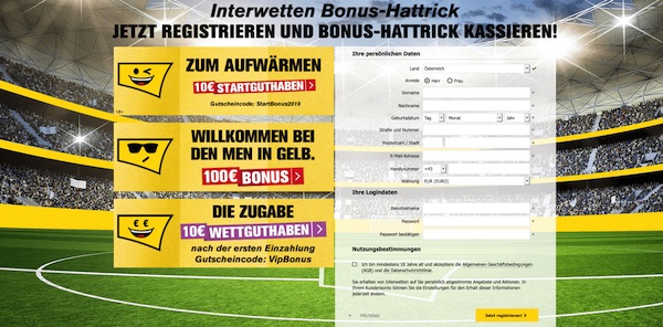 Jetzt bei Interwetten anmelden und 120€ Bonus kassieren