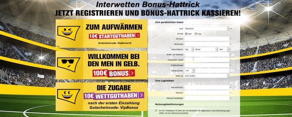 Der Bonus Hattrick von Interwetten
