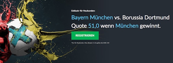 BetVictor Quotenaktion auf Bayern-Sieg vs. BVB