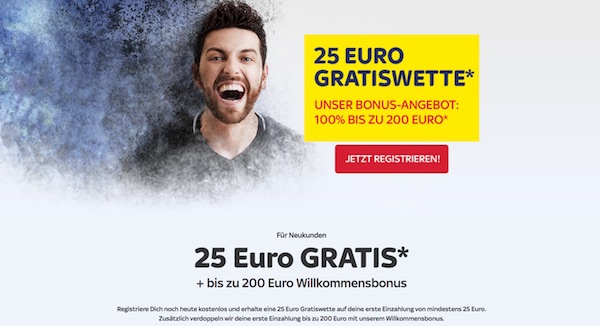 SkyBet Gratiswette im Wert von 25 Euro