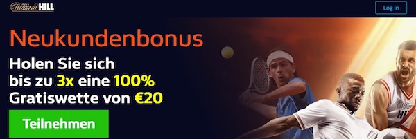 100% William Hill Bonus mit Promocode