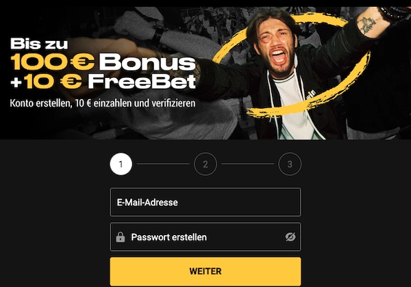 Registrierungsformular bei Bwin mit neuem Bonus