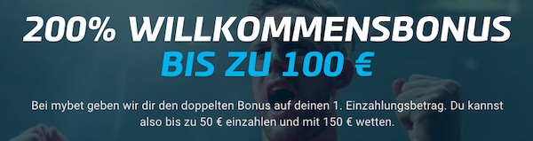 Neuer 200% Willkommensbonus bei Mybet