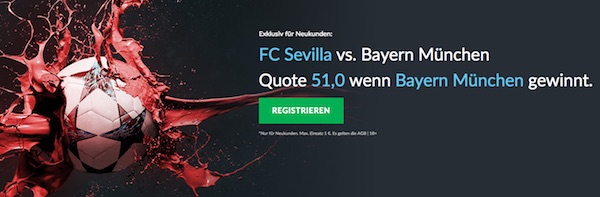 Topquote zu Sevilla-Bayern bei BetVictor