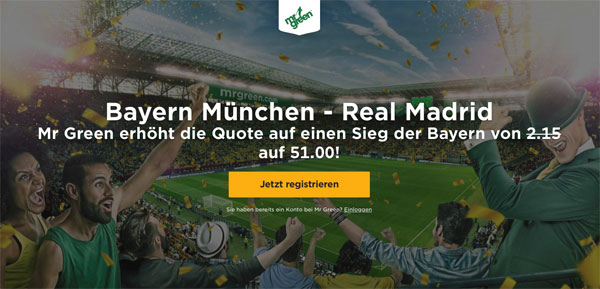 Quotenboost Real Bayern Green