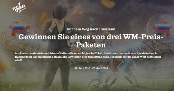 Mr Green Reise WM nach Russland