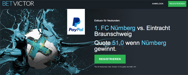 BetVictor Quotenboost Nuernberg Braunschweig