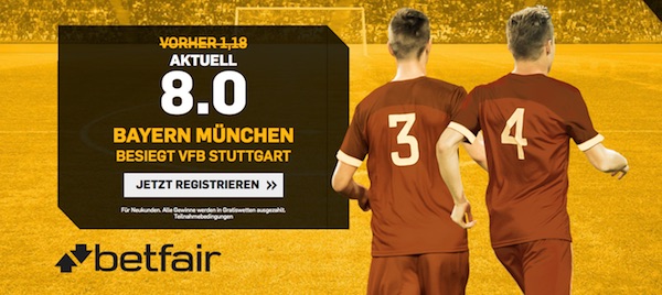 Bayern-VfB: 8.0 auf Bayern bei Betfair