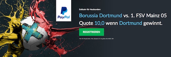 Quote 10.0 auf BVB besiegt Mainz bei BetVictor