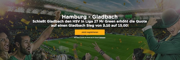 HSV-Gladbach: 15.0 auf Auswärtssieg bei MrGreen