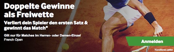 French Open: Doppelte Gewinn bei Betway