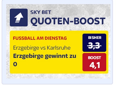 SkyBet Quotenboost auf Aue gewinn zu Null