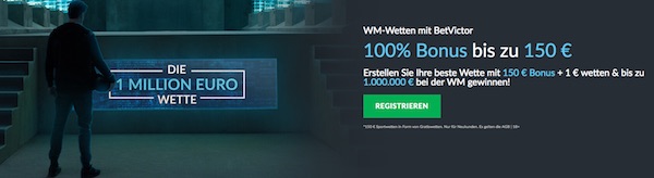 Die 1 Million Wette von Betvictor zur WM