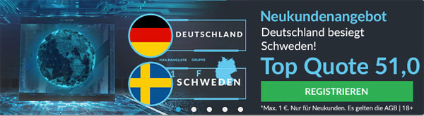 Quotenboost BetVictor Deutschland gegen Schweden