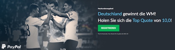 BetVictor: Weltmeister Quote 10.0 auf Deutschland