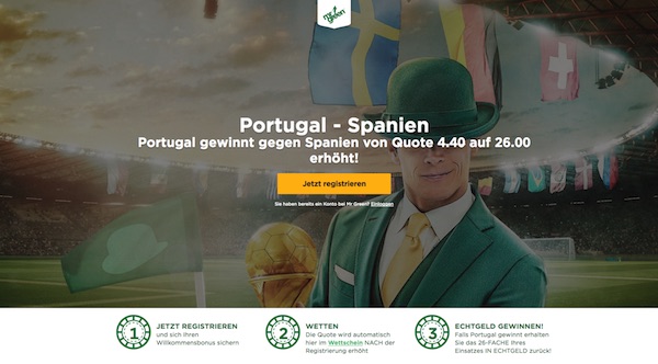 MrGreen Top Quote zu Portugal-Spanien