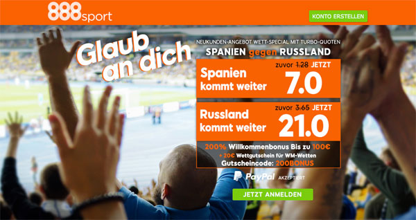 Quotenboost WM Wette 888Sport