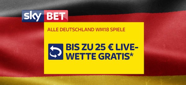 Live Gratiswette von Skybet für Deutschland vs Schweden