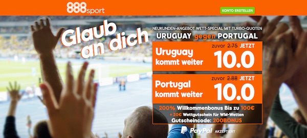 888sport Quotenboost zu Uruguay-Portugal