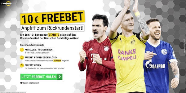 10€ Cashpoint Freebet zum Bundesliga Frühjhars-Start