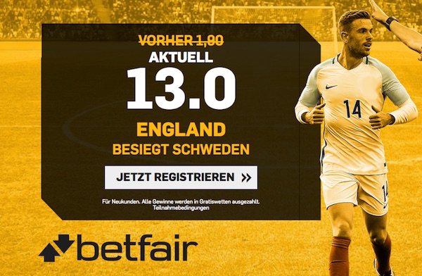 WM Viertelfinale: Top England Quote bei Betfair
