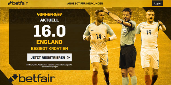 WM Wette England Kroatien Betfair Quotenboost
