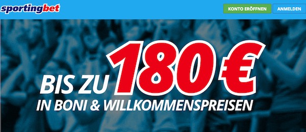 Sportingbet 180 Euro Bonus September 2020