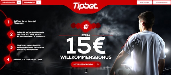 15€ Guthaben für deine Tipbet Registrierung