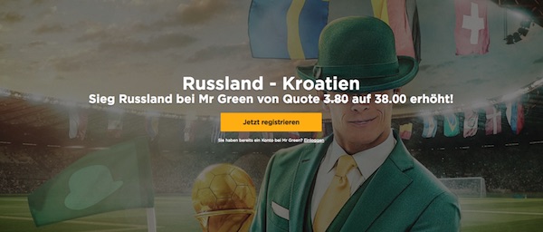 MrGreen Quotenboost zu Russland-Kroatien