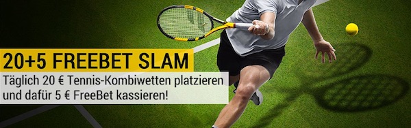 Wimbledon: 20+5 Freebet Slam von Bwin