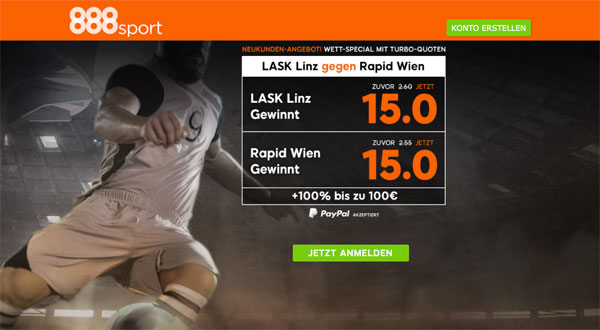 lask rapid wette bei 888sport