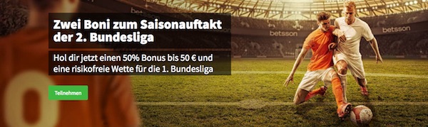 Betsson Aktionen zum Start der 2. Bundesliga 2018/19