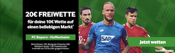 Bayern-TSG bei Betway: 10€ wetten, 20€ erhalten