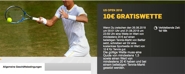 Tennis Wette Betfair US Open
