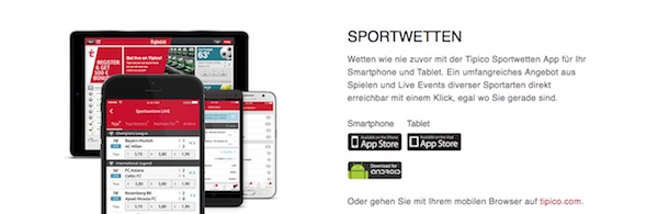 Die Tipico App für alle Endgeräte