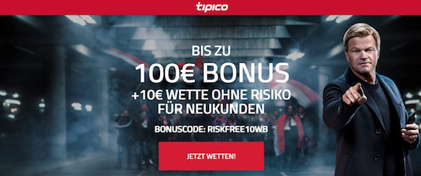 Tipico Bonus und Wette ohne Risiko für Neukunden