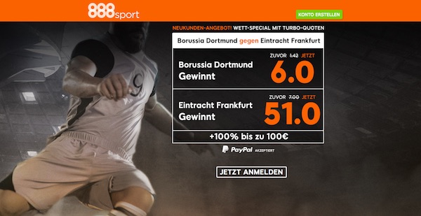 BVB-Frankfurt: Neukunden Quoten Angebot von 888sport