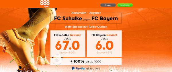 888sport Mega Quoten zu Schalke Bayern