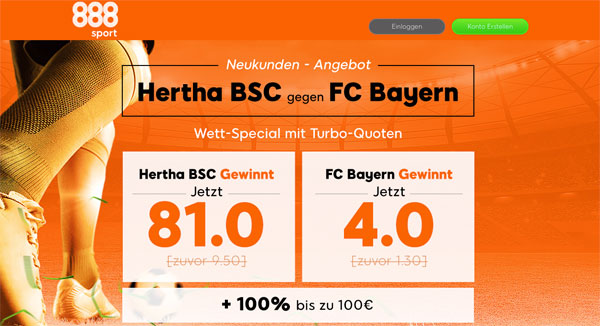 Quotenboost Wette Hertha Bayern
