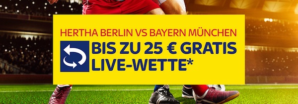 Sky Bet Live Wetten Angebot zu Hertha vs Bayern