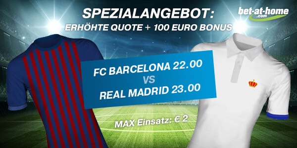 bet at home: 22.0 auf Barca, 23.0 auf Real