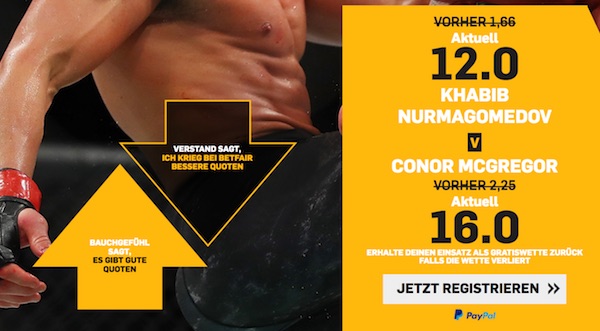 Betfair Quotenboost zu UFC 229: Khabib vs McGregor