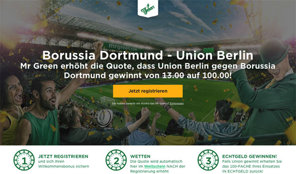 Wette Dortmund Berlin Mr. Green