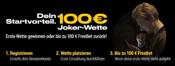 Die Jokerwette: Cashback Garantie für 1. Wette bei Bwin